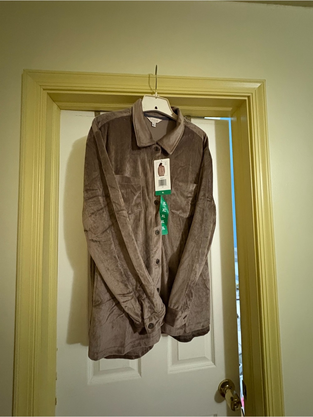 Original Weatherproof Vintage Corduroy Button Front Shacket Tan XL NWT